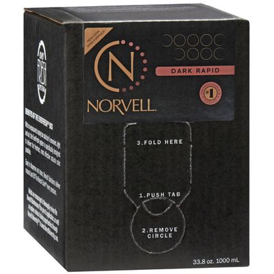 Norvell Premium Spray Tan Solution Dark Rapid 1 liter  Professional Sunless Tanning Formula for Fast Natural Bronze Glow, Streak Free, Long Lasting Color