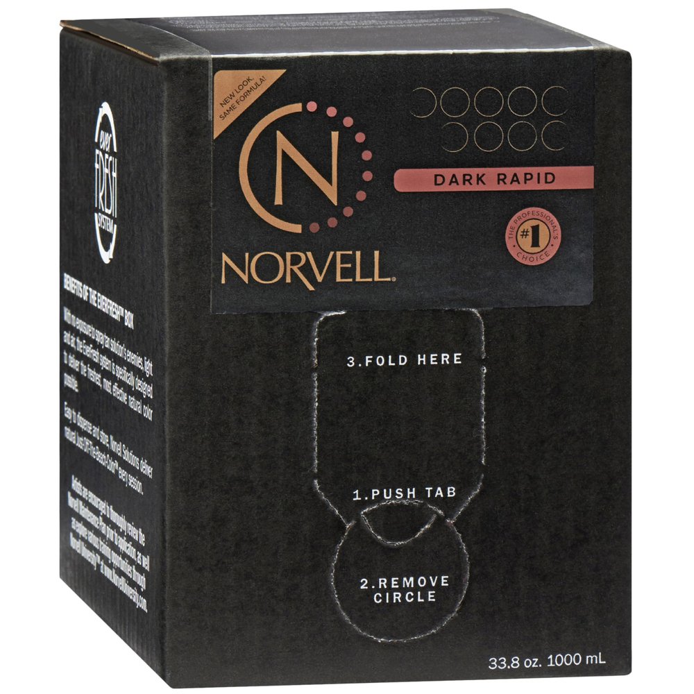 Norvell Premium Spray Tan Solution Dark Rapid 1 liter Professional Sunless Tanning Formula for Fast Natural Bronze Glow, Streak Free, Long Lasting Color