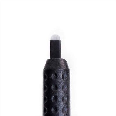 PACK OF 10 - Mellie Microblading Disposable Microblading Pen with Pigment Sponge Disposable Tool For Creating Eyebrows Microblading Supplies (Black, U18 .18mm)