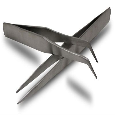 2 Piece Nickel Plated Steel Tweezers | Straight & Bent Tip (ToolUSA: KIT-S8528)
