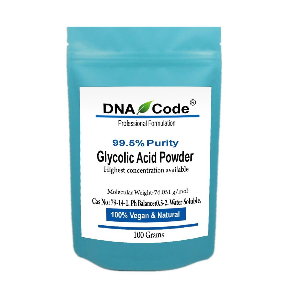 DNA Code- DIY Glycolic Crystal Powder 99.5% Purity, Cosmetic Grade. Make Your Own Peel and Mask. Add to Cream, Moisturizer