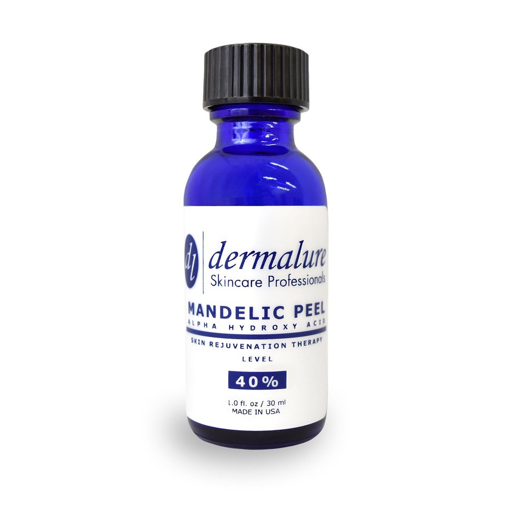 Dermalure Mandelic Acid 40% AHA Alpha Hydroxy Peel Medical Strength Used For Rosacea, Cystic Acne, Blackheads, Pores, Whiteheads, Hyperpigmentation, Melasma, Age Spots, Sun Spots (2.0 fl. oz / 60 ml)