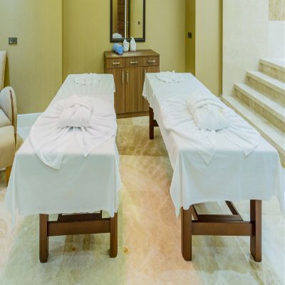 Atlas 3-Sheets Massage Table Flat Draw Sheets, White Linen, 54x90" 180 Thread Count Percale T-180