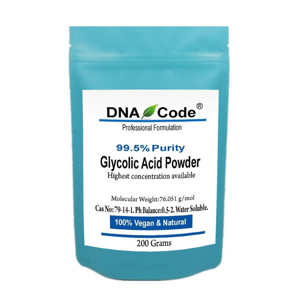 DNA Code- DIY Glycolic Crystal Powder 99.5% Purity, Cosmetic Grade. Make Your Own Peel and Mask. Add to Cream, Moisturizer