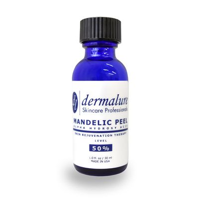 Dermalure Mandelic Acid 50% AHA Alpha Hydroxy Peel Medical Strength Used For Rosacea, Cystic Acne, Blackheads, Pores, Whiteheads, Hyperpigmentation, Melasma, Age Spots, Sun Spots (2.0 fl. oz / 60 ml)