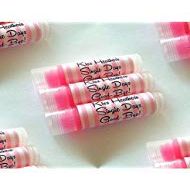 20 Personalized Lip Balms - Strawberry Flavored for Birthday, Bachelorette, Baby, Bridal Parties, Wedding, Spa Parties - Customizable