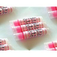 20 Personalized Lip Balms - Strawberry Flavored for Birthday, Bachelorette, Baby, Bridal Parties, Wedding, Spa Parties - Customizable