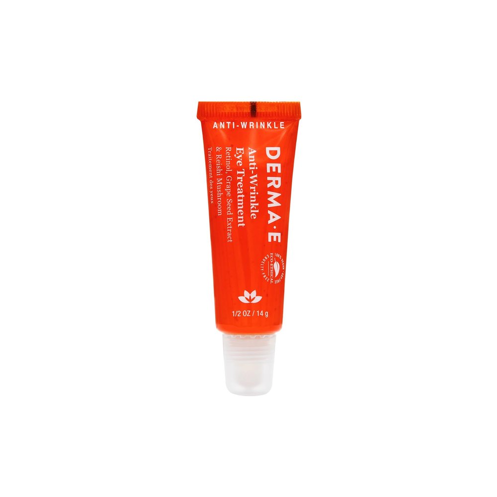 Derma E Anti-Wrinkle Eye Treatment Anti-Aging Cream with Retinol, Grape Seed Extract and Reishi Mushroom Hydrating Serum for Under Eye and Eyelids, 1/2 oz