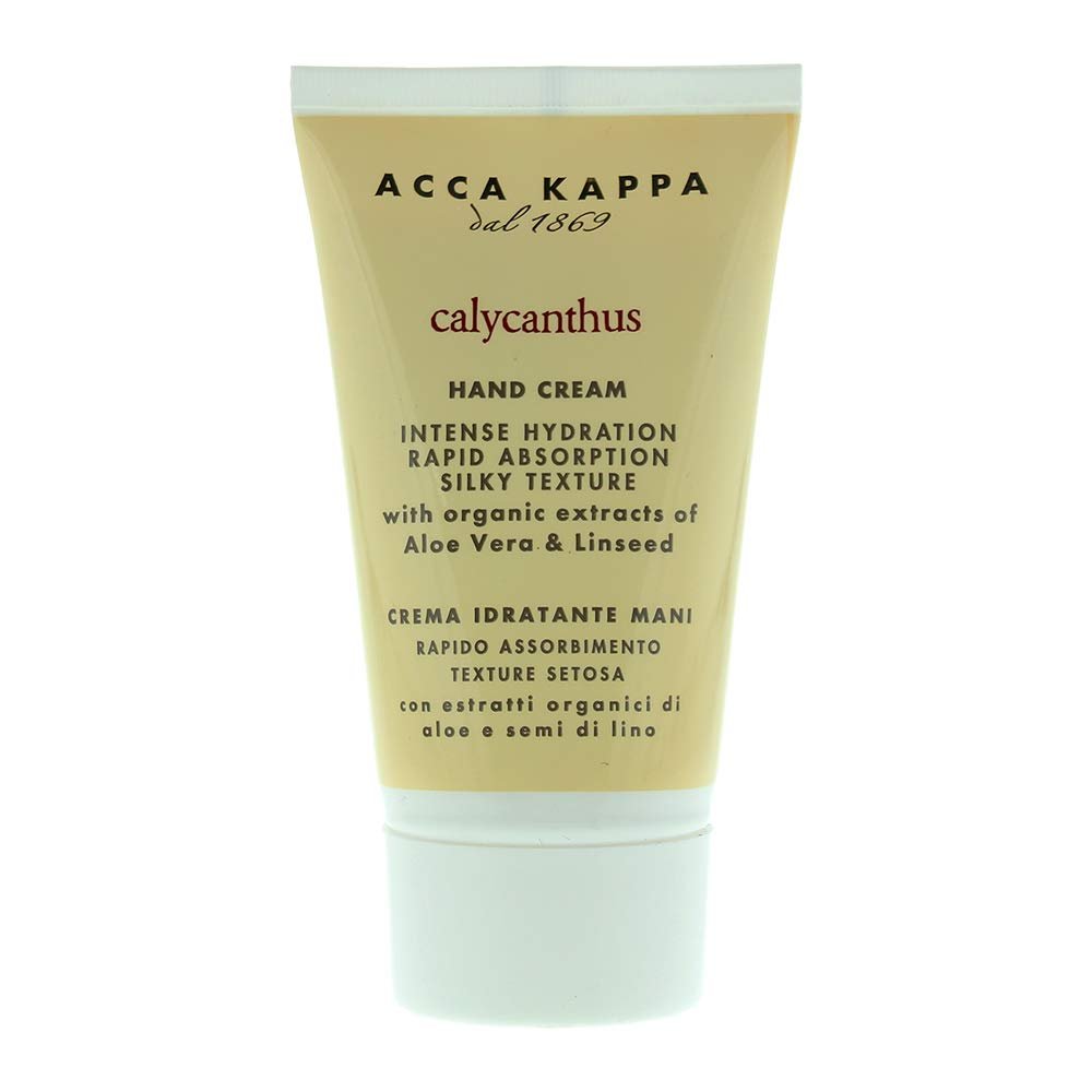 Acca Kappa Calycanthus Hand Cream 75 mL Aloe Vera and Linseed moisturizing Jasmine-Peach Scent