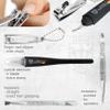 3 Swords Germany - Brand Quality 7-Piece Manicure kit with Rainbow Nail Buffer and Many More Tools in Black Artificial Leather case view 3