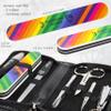 3 Swords Germany - Brand Quality 7-Piece Manicure kit with Rainbow Nail Buffer and Many More Tools in Black Artificial Leather case view 4