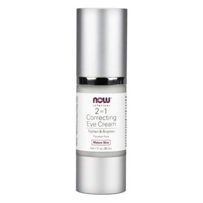 2 in 1 Correcting Eye Cream, 1 oz by Now Foods (Pack of 6)