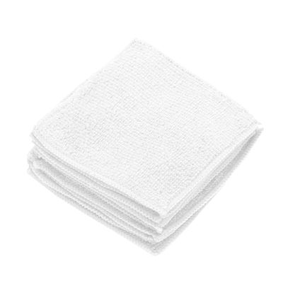 APPEARUS 6 Twilled Microfiber Facial WashCloths 12x12, White (BT6001Wx6)