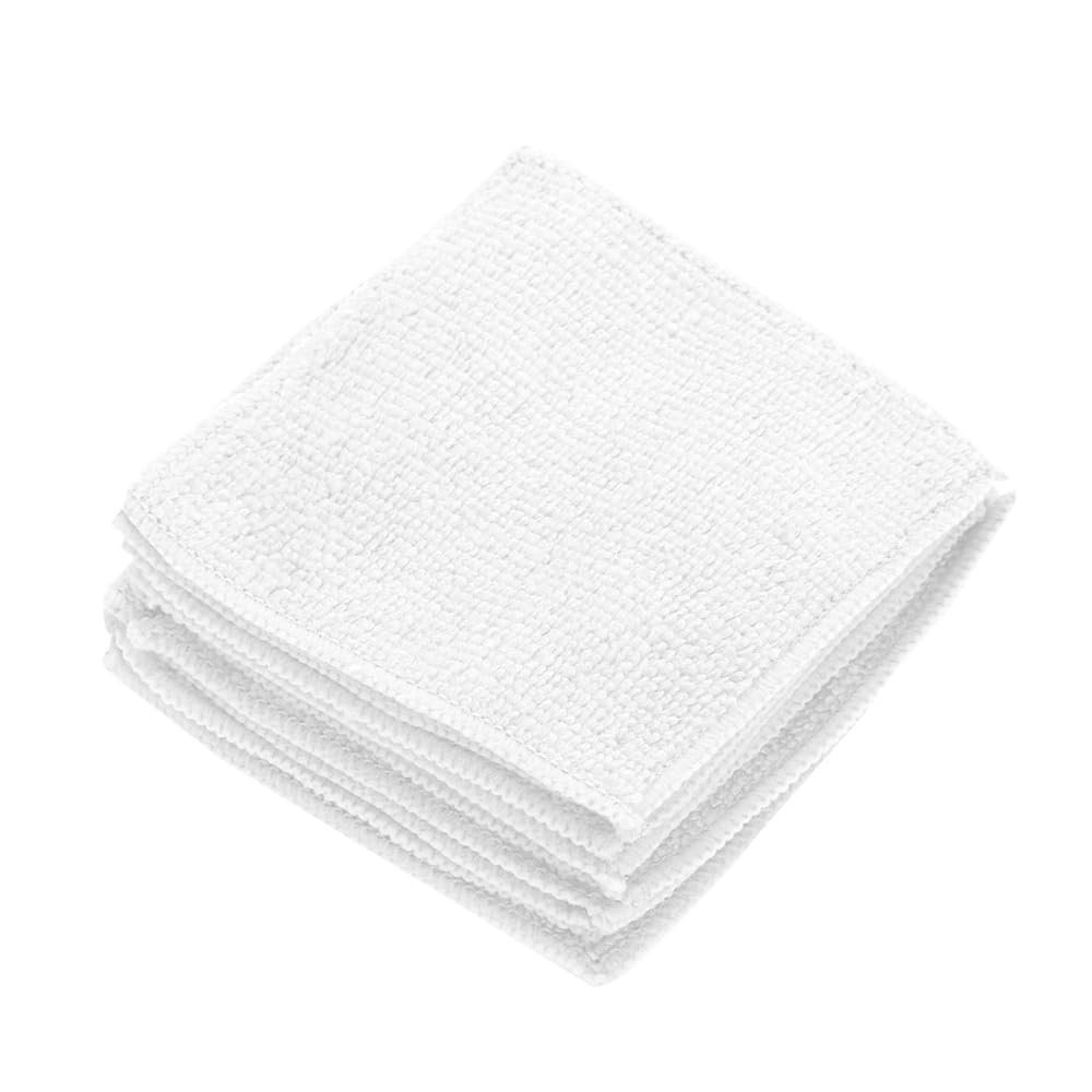 APPEARUS 6 Twilled Microfiber Facial WashCloths 12x12, White (BT6001Wx6)