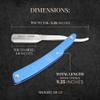 Best Shavette Straight Razor - Replaceable Blade Straight Razor, Metal Handle Shavette, No Stropping or Honing Needed, Great For Beginners, Starter Blade, Hygienic, Close Shave, Leather Case (Blue) view 2