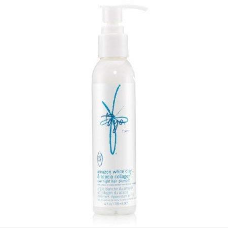 Taya Beauty Amazon White Clay & Acacia Collagen Overnight Plumper - Hydrating Leave-in Conditioner for Women - Hair Treatment to Thicken and Plump Hair - 4 oz Pump Bottle