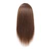 100% Human Real Hair Mannequin Head with 9 Tools and Clamp, Hairdressers' Practice Training Manikin Head and Cosmotology Doll Head for Hairstyling and Braid - Dark Brown view 3