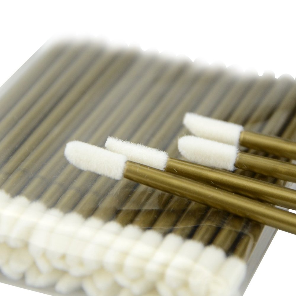 50 Pcs Gold Disposable Lip Brushes Make Up Brush Lipstick Lip Gloss Wands Applicator Tool Makeup Beauty Tool Kits