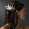 Amabel Gorgeous Rhinestone Dazzle Feather Wedding Bridal Hair Comb - White view 3