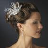 Amabel Gorgeous Rhinestone Dazzle Feather Wedding Bridal Hair Comb - White view 4