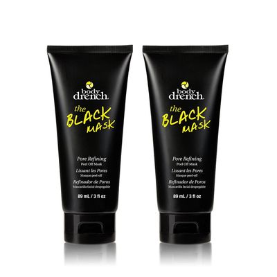 Body Drench The Black Mask - Charcoal Face Mask Peel-Off, Blackhead Remover Mask for Face, Deep Pore Cleansing & Blackhead Removal, 2 Pack