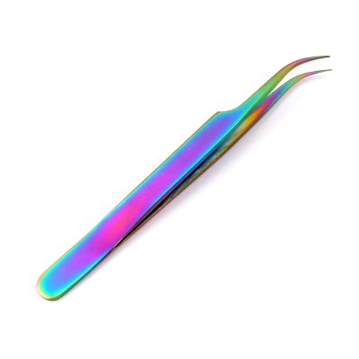 5 Pieces Stainless Steel Jeweler Style Tweezers #7 Multi Titanium Rainbow Color Fine Point Jewelry-Making, Laboratory Work by G.S Online Store