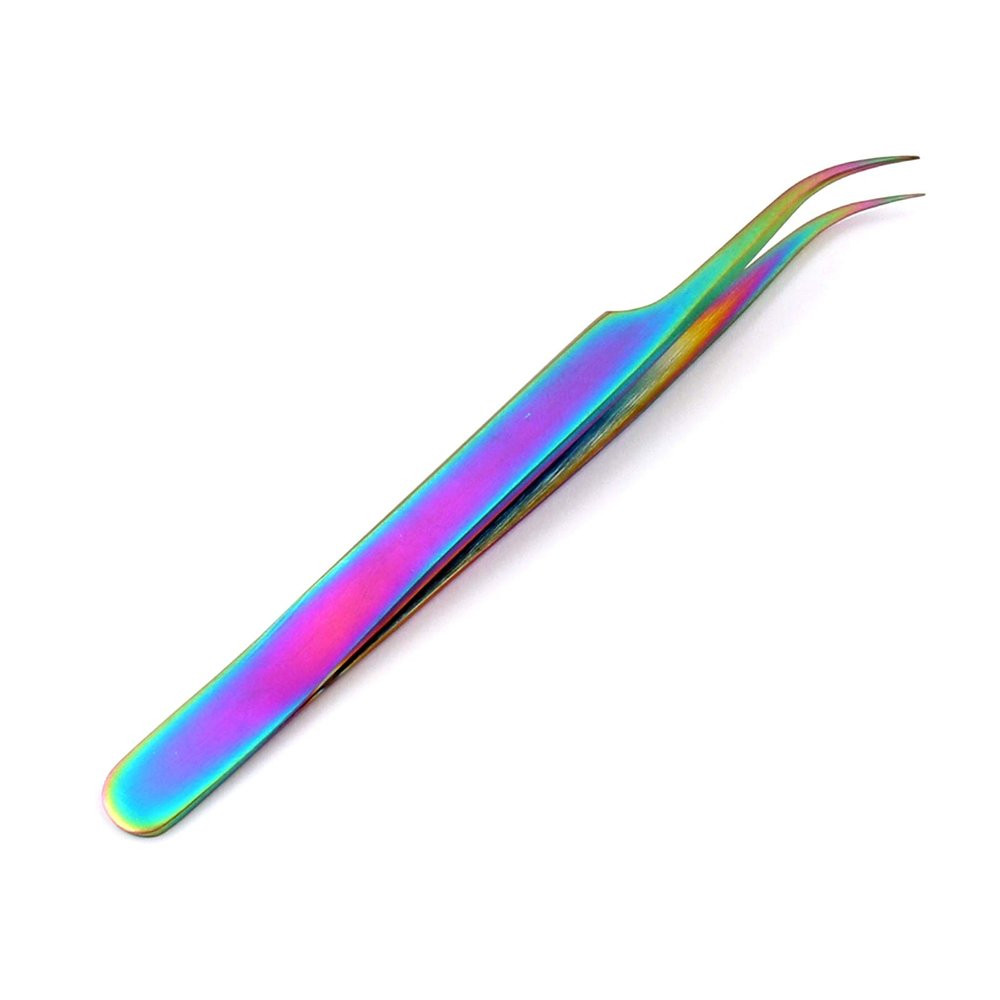 5 Pieces Stainless Steel Jeweler Style Tweezers #7 Multi Titanium Rainbow Color Fine Point Jewelry-Making, Laboratory Work by G.S Online Store