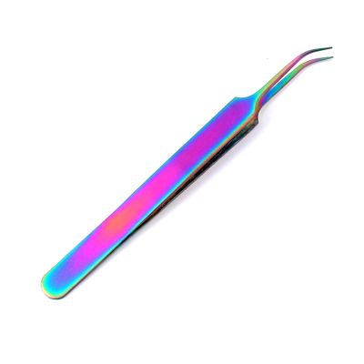 5 Pieces Stainless Steel Jeweler Style Tweezers #8a Multi Titanium Rainbow Color Fine Point Jewelry-making, Laboratory Work by G.S Online Store