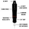 Javelin X Tattoo Pen & Permanent makeup Rotary Machine Cartridge Liner Shader (Obsidian Black) view 3