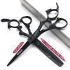6 inch hair stylist barber scissors black plate dragon 440C hairdressing cutting scissors+thinning scissors (6 inch 2PC) view 2