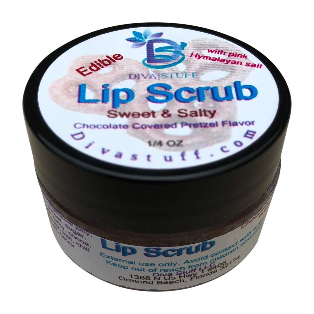 Diva Stuff Ultra Hydrating Lip Scrub for Soft Lips, Gentle Exfoliation, Moisturizer & Conditioner, Chocolate Covered Pretzel oz (Made in the USA)