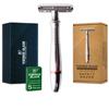 VIKINGS BLADE Double Edge Safety Razor for Men + 5 Swedish Steel Blades + Luxury Case. Classic 3-Piece. Reusable, Eco-Friendly (The Godfather) view 1