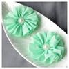 12 Mint Green Chiffon Flower Soft Fabric Silk Pearl Ballerina Twirl Flower Bridal Wedding Baby Hair Comb Pin Headband SF188 view 1
