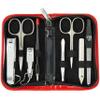 3 Swords Germany  brand quality 8 piece manicure pedicure grooming kit set for professional nail care with synthetic leather case red - Made in Germany view 1
