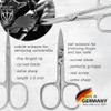 3 Swords Germany  brand quality 8 piece manicure pedicure grooming kit set for professional nail care with synthetic leather case black silver spots - Made in Germany view 2