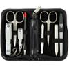 3 Swords Germany  brand quality 8 piece manicure pedicure grooming kit set for professional nail care with synthetic leather case black - Made in Germany view 1