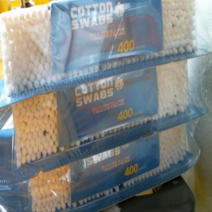 3 Pk. 400CT 100% Cotton Swabs (1200 Total Swabs)