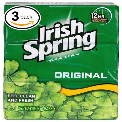 (PACK OF 3 BARS) Irish Spring ORIGINAL SCENT Bar Soap for Men& Women. 12-HOUR ODOR / DEODORANT PROTECTION! For Healthy Feeling Skin. Great for Hands, Face & Body! (3 Bars, 3.75oz Each Bar)