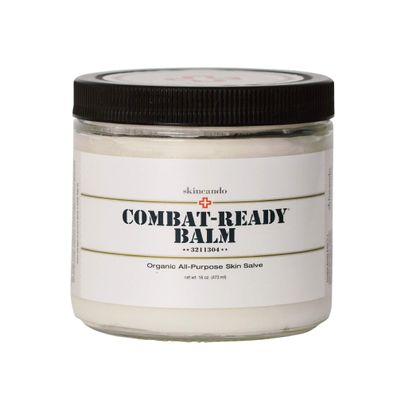 Combat Ready Skin Balm 8oz by Skincando  All Natural - Intensive Moisturizer  Skin Cream - Organic ingredients  Apricot Kernel Oil  Grapefruit Seed Extract  Black Spruce - Black tea Moisturizer