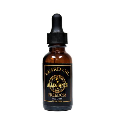 Beard Oil - Relieve Itch & Dandruff with Castor Oil & Jojoba Oil - Hydrates, Nourishes and Strengthens - 1 Oz (Freedom (Citrus Scented))