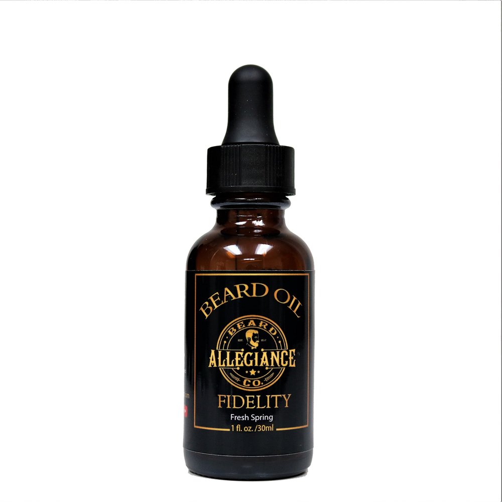 Beard Oil - Relieve Itch & Dandruff with Castor Oil & Jojoba Oil - Hydrates, Nourishes and Strengthens - 1 Oz (Fidelity (Fresh Spring))