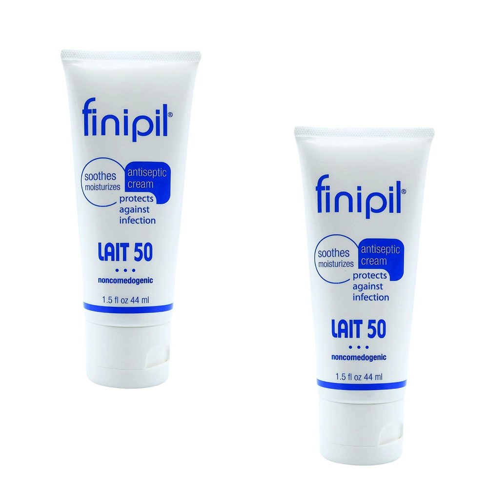 Nufree Finipil Lait 50 Antiseptic Post-Hair Removal Lotion, Soothes & Protects Skin, Set of 2 Tubes 44 Ml