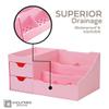 Uncluttered Designs Makeup Organizer for Women, Pink Dresser Top Organizer view 3