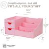 Uncluttered Designs Makeup Organizer for Women, Pink Dresser Top Organizer view 4