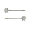 1928 Jewelry Women's Clear Crystal Flower Hair Bobby Pin Set view 1
