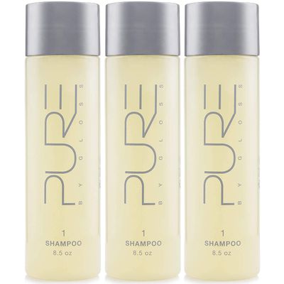 Pure By Gloss Shampoo Fresh Lemon Scent for All Hair Types Cruelty Free and Paraben Free Luxurious Moisturizing, Softening & Detangling Formula for Men, Women, Kids 8.5oz Each 3 Pack