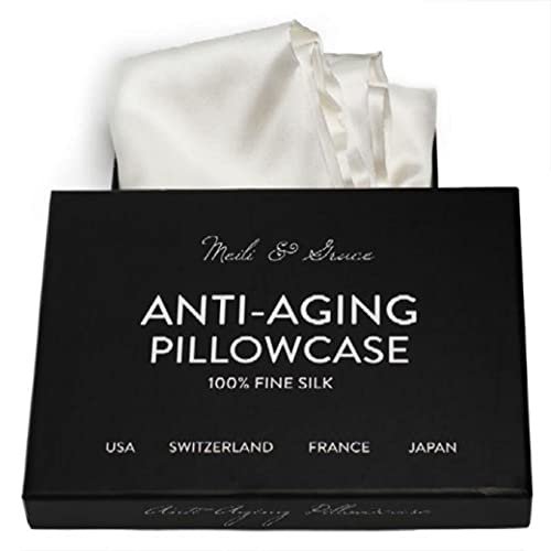 Anti-Aging Pillowcase 100% Mulberry Silk Pillow Covers - The Best Silk Pillowcase for Hair and Skin - Prevents Crows feet & face Wrinkles. King Size Pillow case