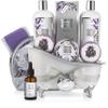 Christmas Gift Baskets for Women Bath Gift Set for Women, Bath and Body Spa Set Lavender and Jasmine with Large Bath Bombs, Salts, Shower Gel, Body Butter Lotion, Bath Oil, Bubble Bath, Loofah & More view 1