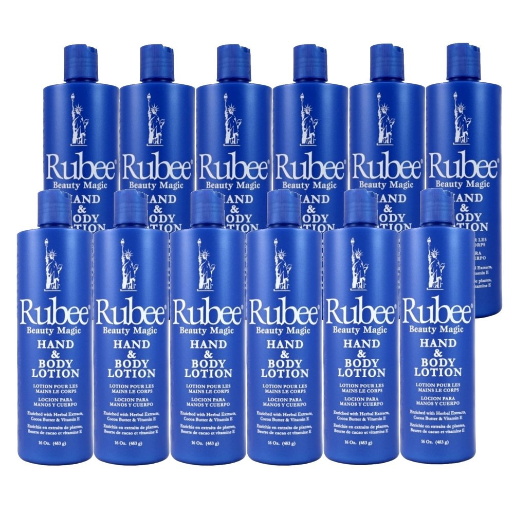 RUBEE Hand & Body Lotion 16 oz. (Case of 12) - Cacao Butter Lotion for Extremely Dry Skin