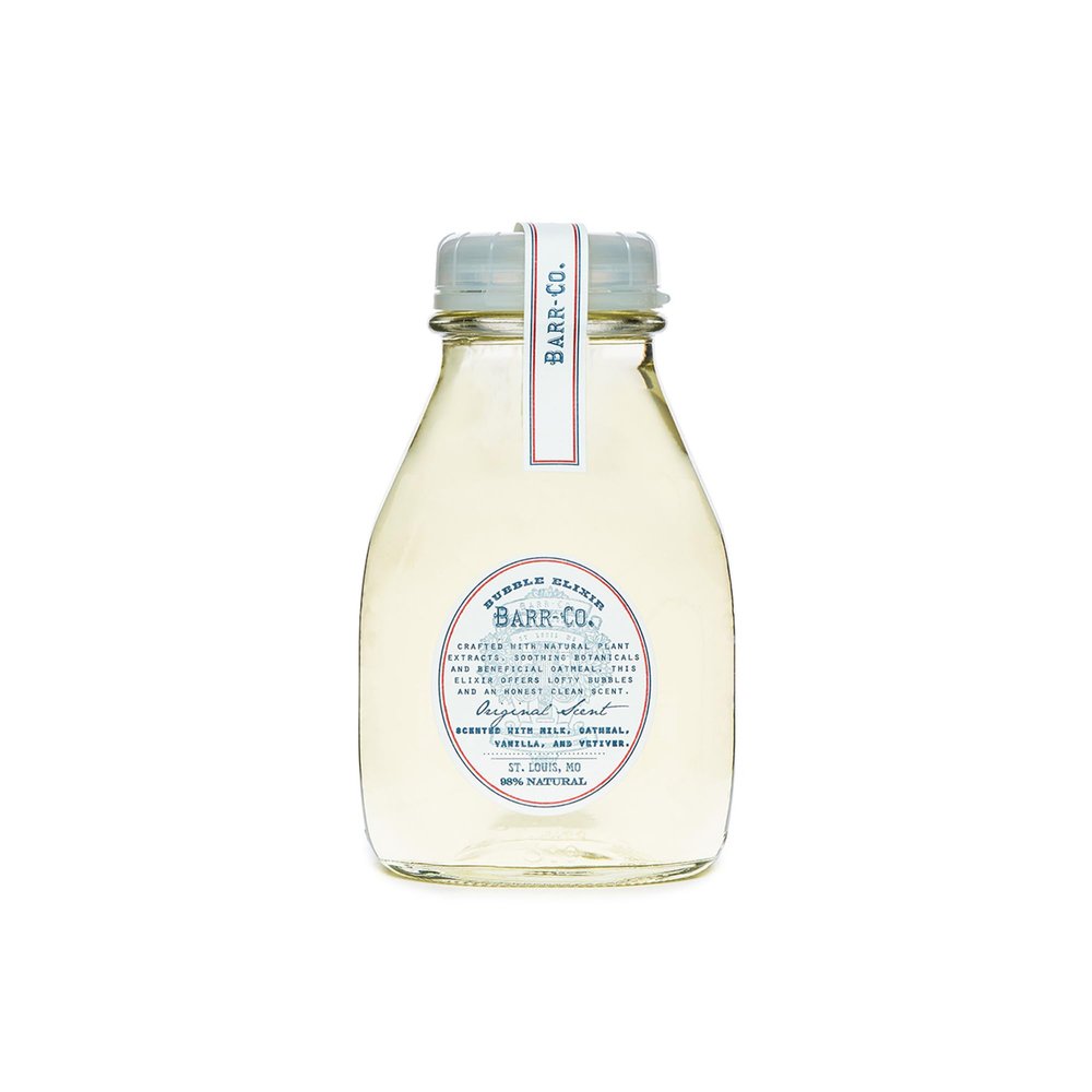 Barr-Co. Original Scent Bubble Bath Elixir, Vanilla Coconut Bath Soap with Oatmeal and Vetiver, Relaxing Bath Products for Women & Men, Natural Bath Soak, 16 fl oz